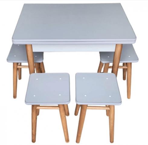 Розкладний обідній стіл з табуретками Конус "Сірий"