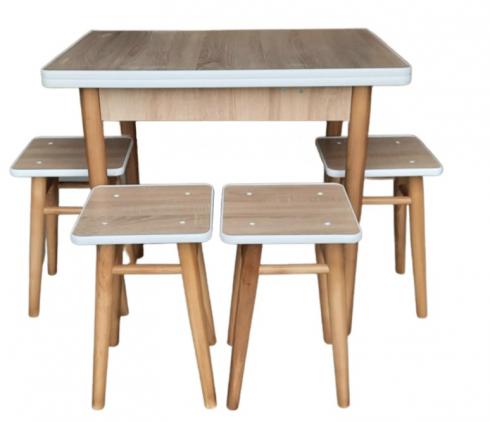 Розкладний обідній кухонний стіл з табуретками Конус "Дуб сонома" foto 5