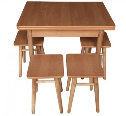 Розкладний обідній стіл з табуретками Конус "Вільха"