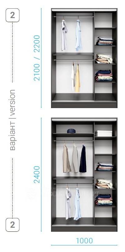 Шкаф купе Standart 1000мм foto 4