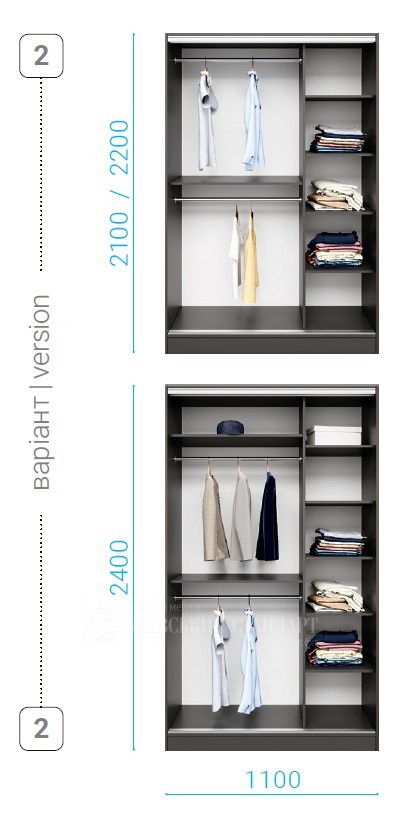 Шкаф купе Standart 1100мм foto 15