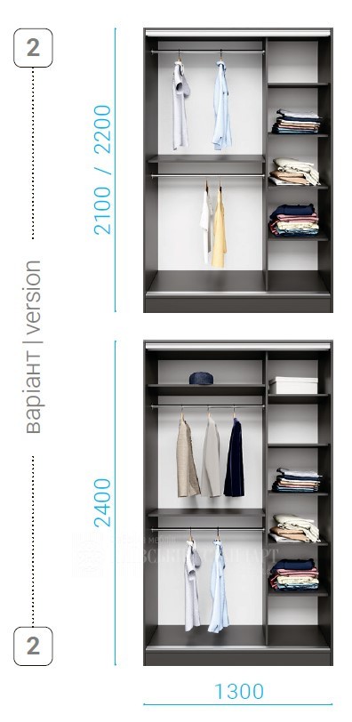 Шкаф купе Standart 1300мм foto 16