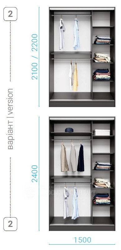 Шкаф купе Standart 1500мм foto 15