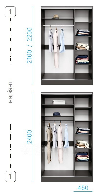 Шкаф купе Standart 1700мм foto 11