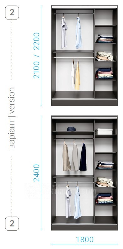 Шкаф купе Standart 1800мм foto 5