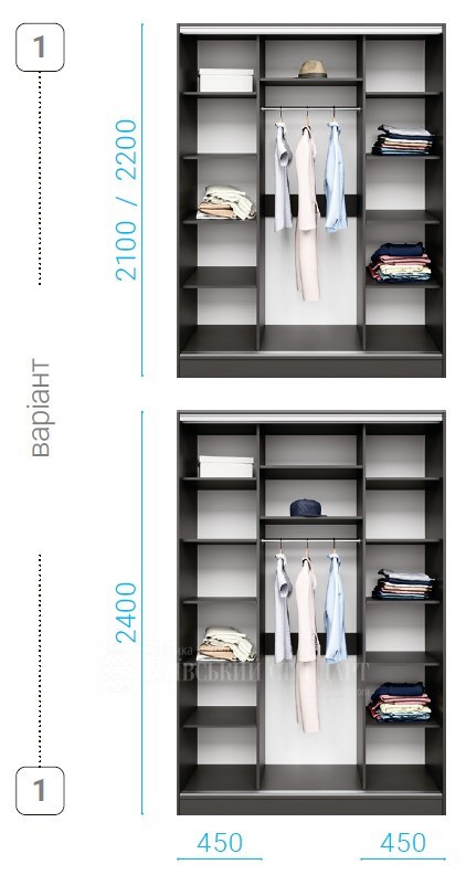 Шкаф купе Combi 1500mm foto 7