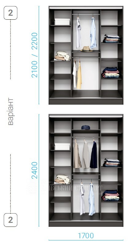 Шкаф купе Combi 1700mm foto 9