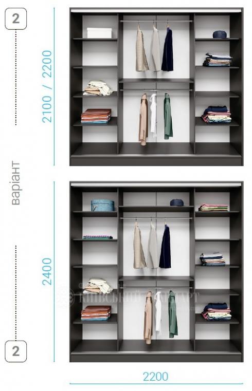 Шкаф купе Combi 2200mm трьох дверний foto 2
