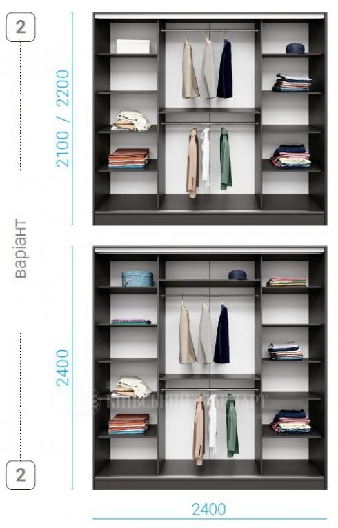 Шкаф купе Combi 2400mm трьох дверний foto 14