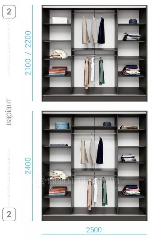 Шкаф купе Combi 2500mm трьох дверний foto 12