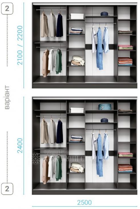 Шкаф купе Standart 2500мм 4Д foto 12