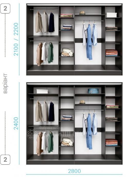 Шкаф купе Standart 2800мм 4Д foto 12