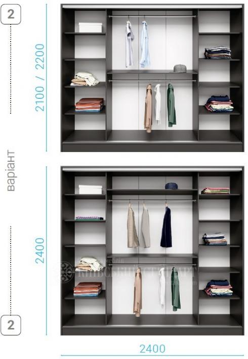 Шкаф купе Combi 2400mm 4Д foto 4