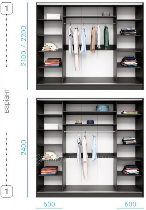Шкаф купе Combi 2600mm 4Д foto 4