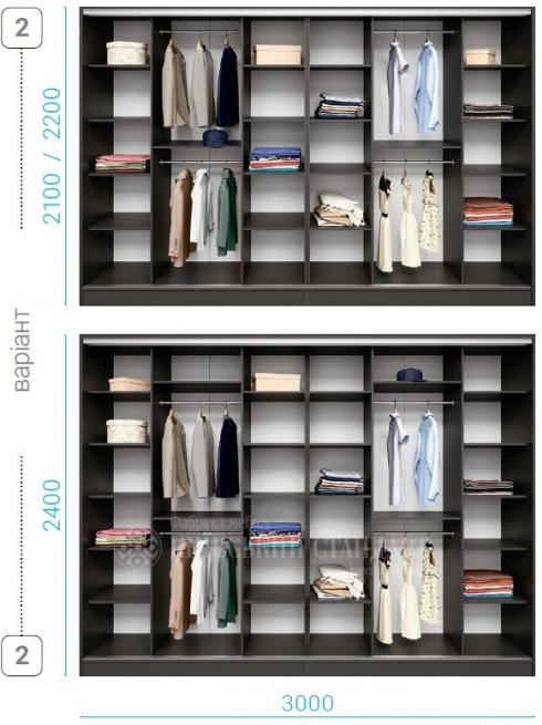 Шкаф купе Combi 3000mm 4Д foto 14