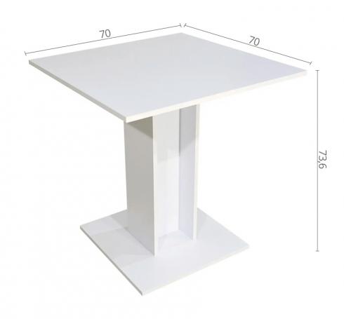 Стол  обідній Квадрат Білий