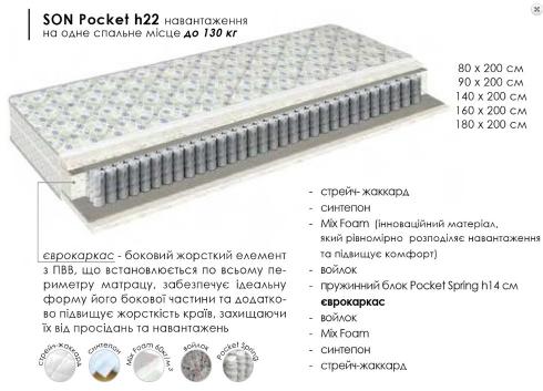 SON Pocket h22 матрац (160х200 см.) foto 2