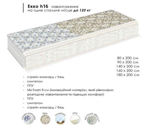 Екко h16 матрац (80х200 см.) foto 2