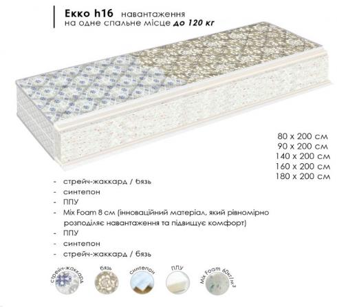 Екко h16 матрац (90х200 см.) foto 2