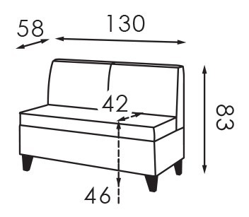 Диван Лук 1.3м нероскладний з нішою foto 2