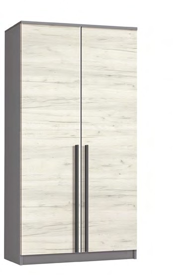 Шафа розпашна Кенон 1000мм  сірий шифер+дуб крафт білий