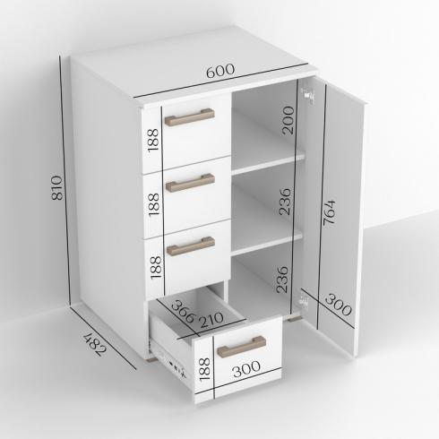 Комод ТКБ-363 білий foto 2