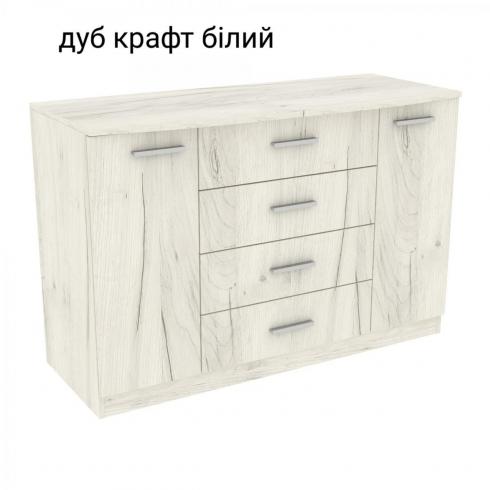 Комод Діана №3 ДСП (1200 х 450 х 800) дуб крафт білий
