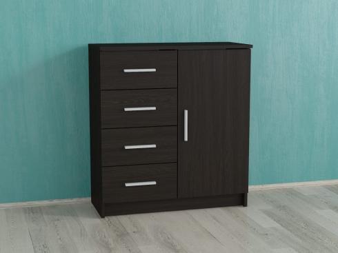 Комод на 4 шухляди і дверима А 93 венге темний