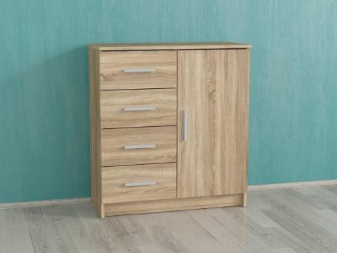 Комод на 4 шухляди і дверима А 93 дуб сонома