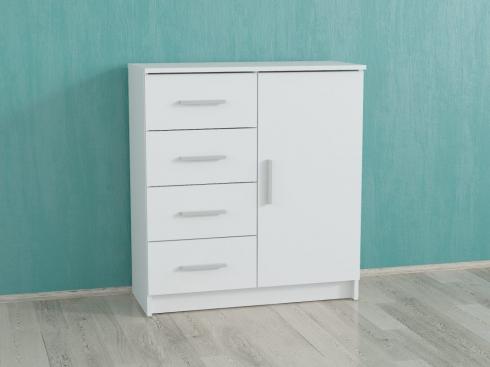 Комод на 4 шухляди і дверима А 93 білий
