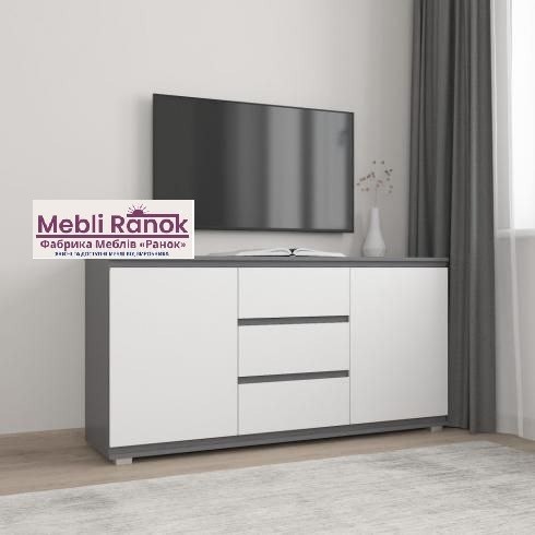 Комод без ручок Б3 Антрацит+Білий