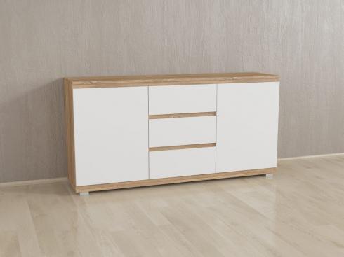 Комод без ручок Б3 Дуб сонома+Білий