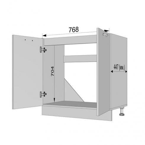 Тумба низ 800мм Н-8, мийка (без стільниці) foto 6
