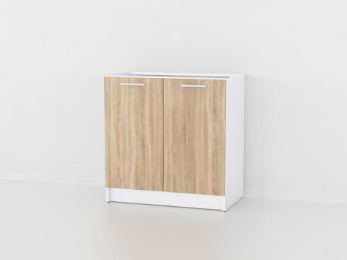 Тумба низ 800мм, мийка (без стільниці) К-5 Дуб Сонома+Білий