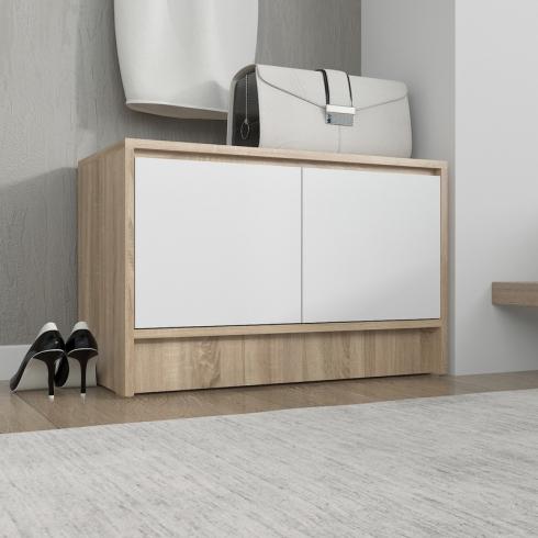 Тумба під взуття А-174 Дуб Сонома +Білий