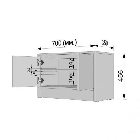 Тумба під взуття А-174 Дуб Сонома +Білий foto 3