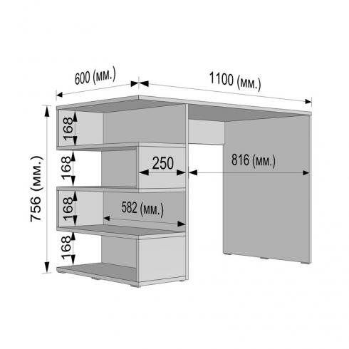 Стіл компюторний з полицями А-185 foto 2