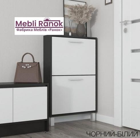 Тумба взуттєва А 158 чорний+білий