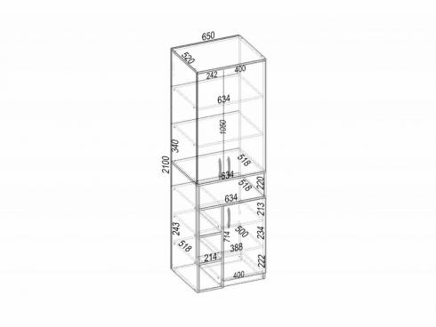 Шафа для одягу Tetris Т-2, Венге Магія, 650/520/2100 foto 4