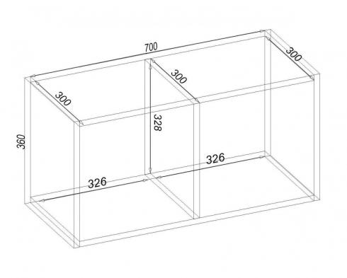 Полиця навісна К-15, Білий, 700/300/360 foto 2