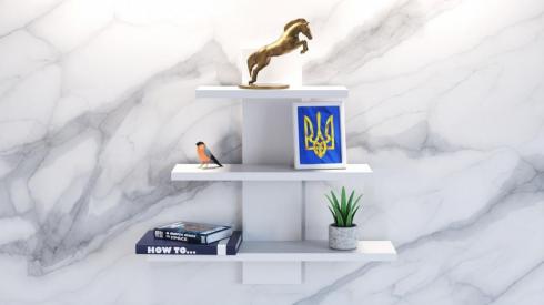 Полиця навісна П-1, Білий, 500/140/500