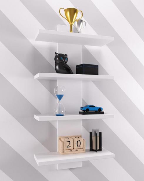 Полиця навісна ПН-5, Білий, 350/140/700