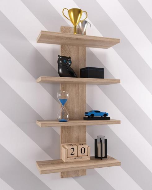 Полиця навісна ПН-5, Дуб Сонома, 350/140/700