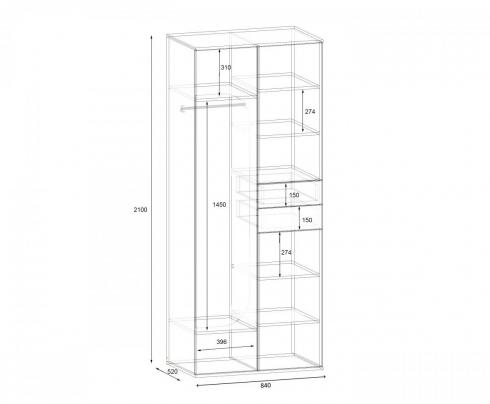 Передпокій ГКШ 2 840мм Самоа Димчастий foto 2