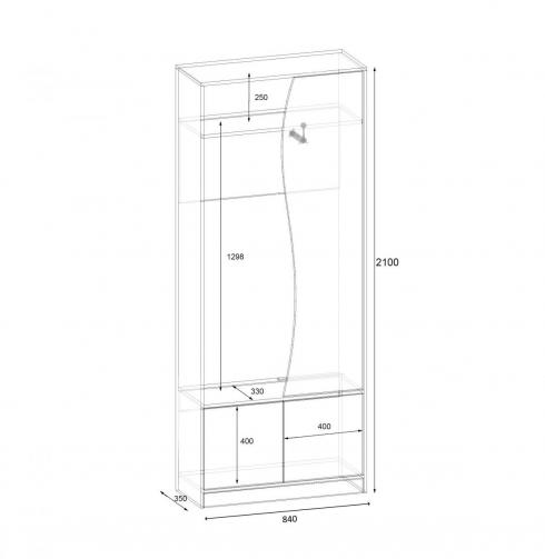 Передпокій ГКШ 3 840мм Дуб Конкордія foto 2