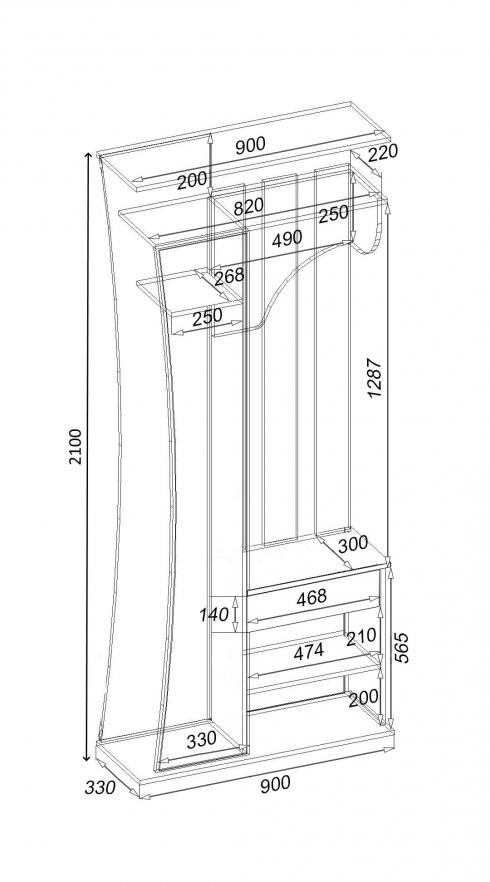 Передпокій SOLO 8 900мм Самоа Димчастий foto 2