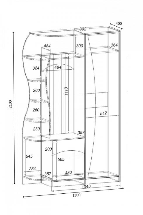 Передпокій SOLO 9 1300мм Дуб Конкордія foto 2