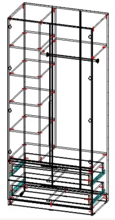 Шафа роспашна двохдверна Еліт Ш900мм*Г520мм*В2200мм foto 2