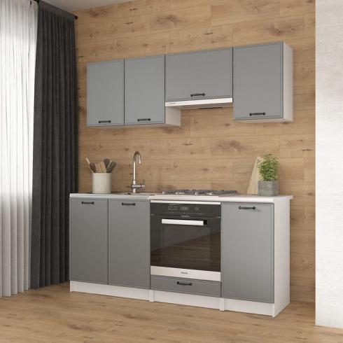 Кухня К-57 1,8м Білий+Асфальт