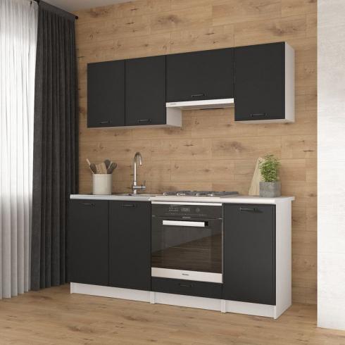 Кухня К-57 1,8м Білий+Чорний